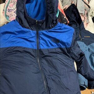 The North Face Navy and Royal Blue Hooded Jacket